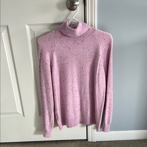 LOFT Pink Cowl Turtleneck Sweater
